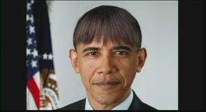 Fotomontaggio di Barack Obama con la frangetta della moglie Michelle_1